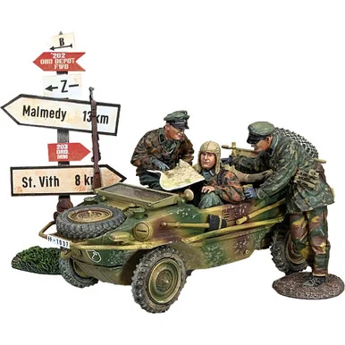 Type 166 Schwimmwagen with Road Sign and Figures 1/30 Model William Britain (25203)