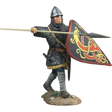“Edgard” Saxon Defending with Spear and Shield 1/30 Figure William Britain (62140)