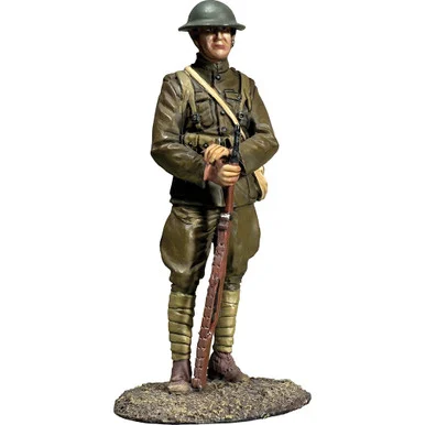 U.S. Doughboy Resting on Rifle 1/30 Figure - 1918  William Britain (23119)