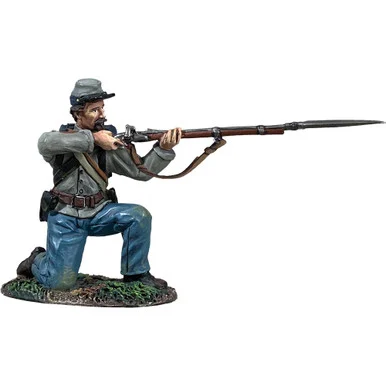 Confederate Infantry Kneeling Firing 1/30 Figure William Britain (31341)