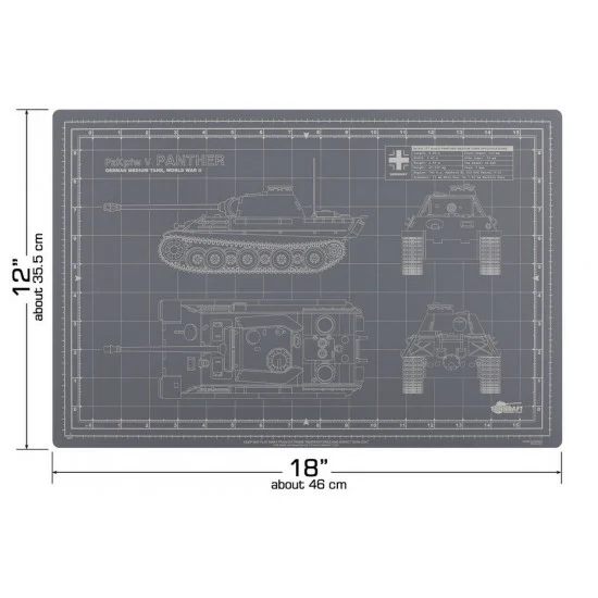Tankraft M-003-12-GY Panther Pro Modeler Mat (12x18 inches/30.5x46cm)