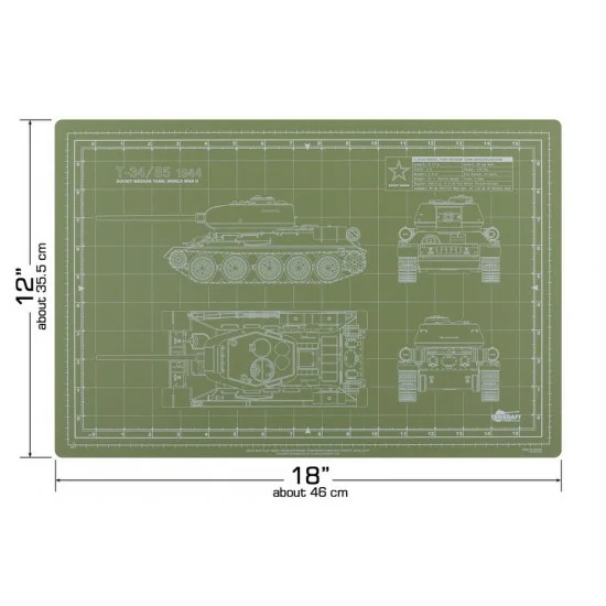 Tankraft M-005-12-GN T-34/85 Pro Modeler Mat (12x18 inches/30.5x46cm)
