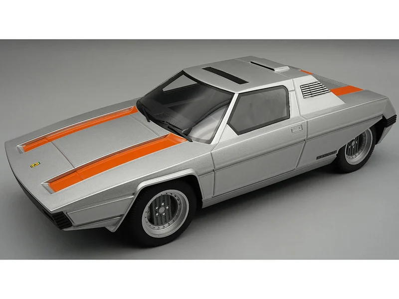 1976 Ferrari 308 GT Rainbow By Bertone Silver Metallic with Orange Stripes "Mythos Series" Limited Edition to 35 pieces Worldwide 1/18 Model Car by Tecnomodel - Ferrari Models