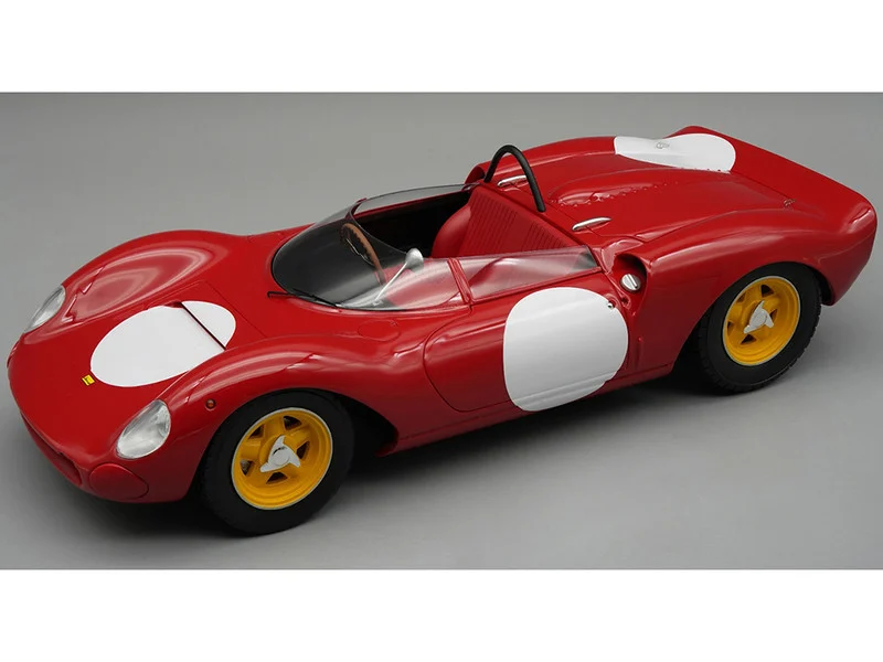 Ferrari 206 Dino SP "Press Version SEFAC" (1965) Red with Blank Number Graphics "Mythos Series" Limited Edition to 35 pieces Worldwide 1/18 Model Car by Tecnomodel - Ferrari Models
