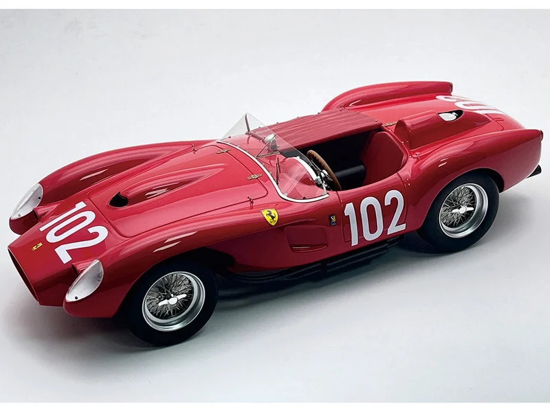 Ferrari 250 TR Pontoon-Fender #102 Wolfgang von Trips - Mike Hawthorn "Scuderia Ferrari" 3rd Place "Targa Florio" (1958) "Mythos Series" with Display Case Limited Edition to 50 pieces Worldwide 1/18 Model Car by Tecnomodel
