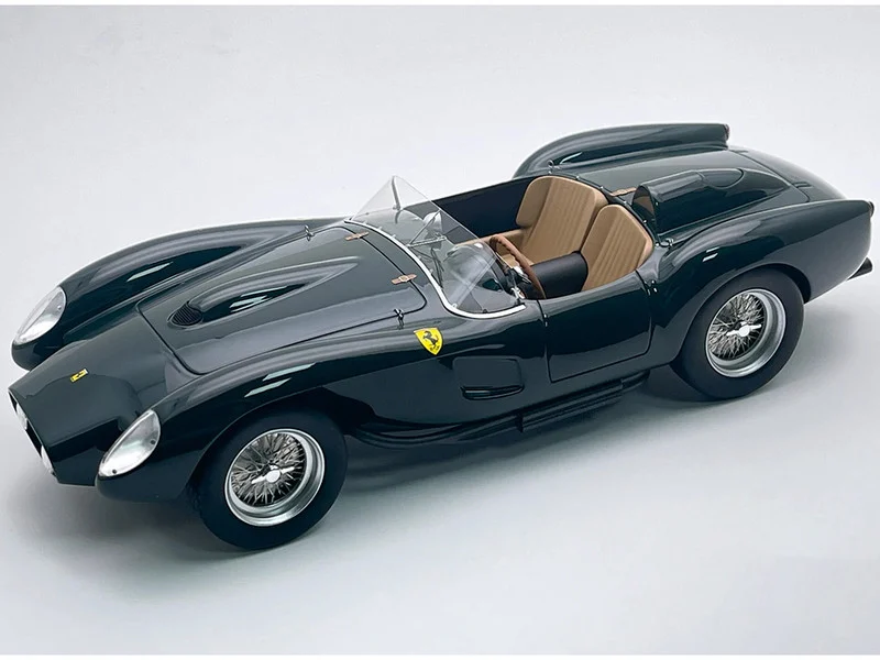 1958 Ferrari 250 TR Pontoon-Fender "Street Version" Green "Mythos Series" with Display Case Limited Edition to 30 pieces Worldwide 1/18 Model Car by Tecnomodel