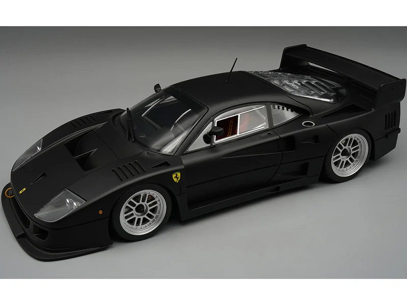 Ferrari F40 LM Matt Black with Enkei Silver Wheels "Press Version" (1996) "Mythos Series" Limited Edition to 75 pieces Worldwide 1/18 Model Car by Tecnomodel - Ferrari Models