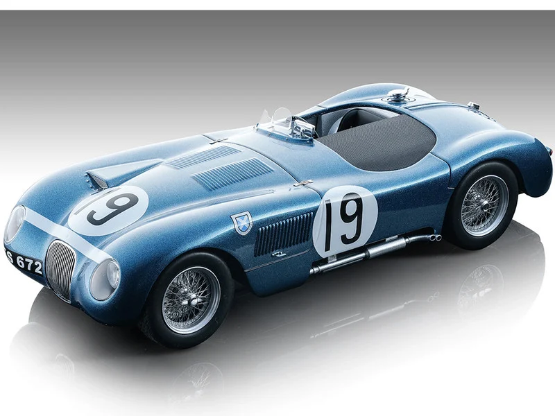 Jaguar C-Type #19 Jimmy Stewart - Ninian Sanderson "Ecurie Ecosse" Winner "BARC Goodwood" (1954) "Mythos Series" Limited Edition to 75 pieces Worldwide 1/18 Model Car by Tecnomodel