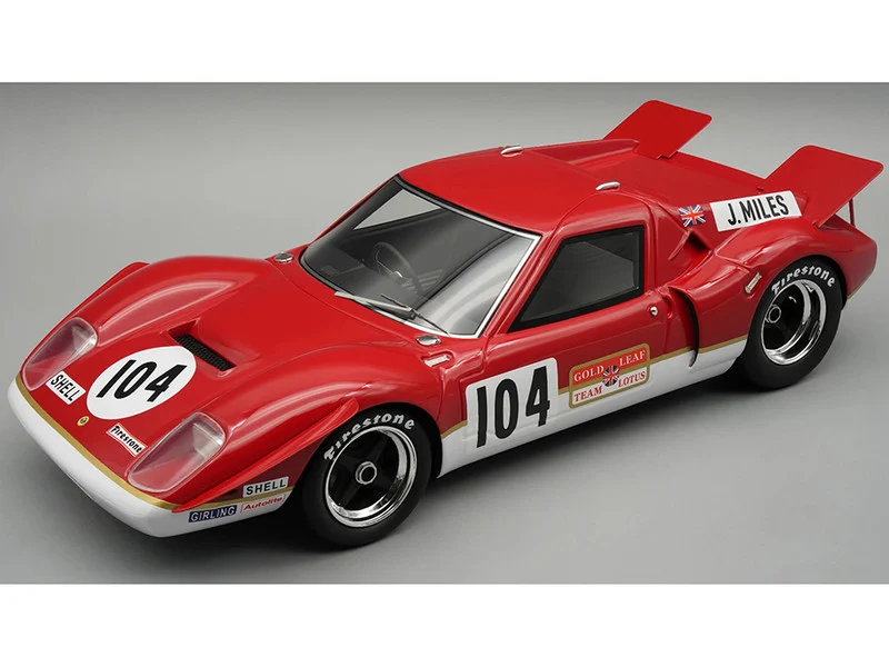 Lotus 62 #104 John Miles "Gold Leaf Team Lotus" Winner "Guards Trophy Brands Hatch" (1969) "Mythos Series" with Display Case Limited Edition to 75 pieces Worldwide 1/18 Model Car by Tecnomodel - Lotus Models