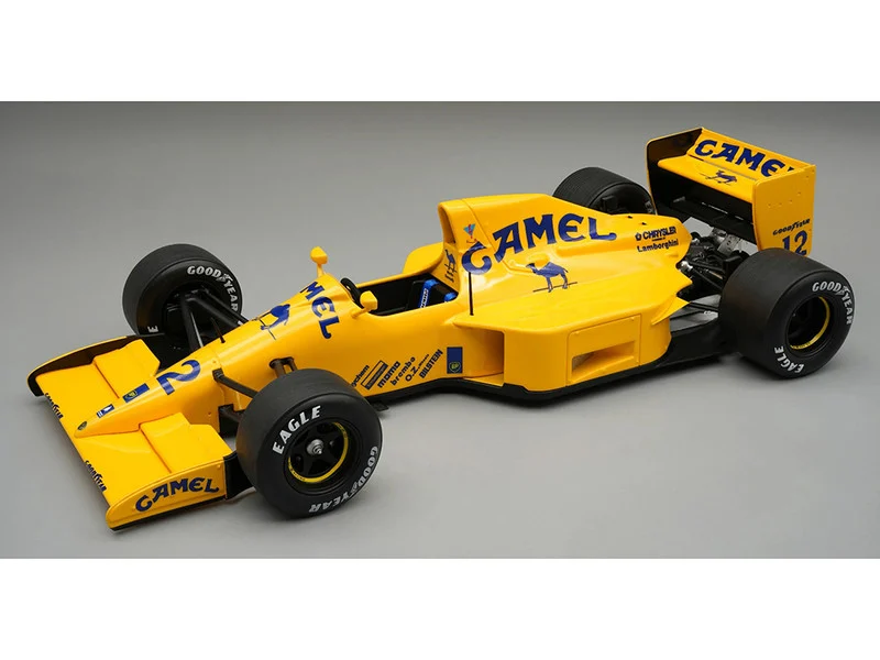 Lotus 102 #12 Johnny Herbert "Lamborghini Engine" Formula One F1 "Japanese GP" (1990) "Mythos Series" with Display Case Limited Edition to 90 pieces Worldwide 1/18 Model Car by Tecnomodel - Formula 1 Models