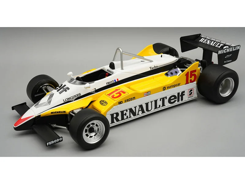 Renault RE30B #15 Alain Prost Winner Formula One F1 "South Africa GP" (1982) "Mythos Series" with Display Case Limited Edition to 50 pieces Worldwide 1/18 Model Car by Tecnomodel - Formula 1 Models