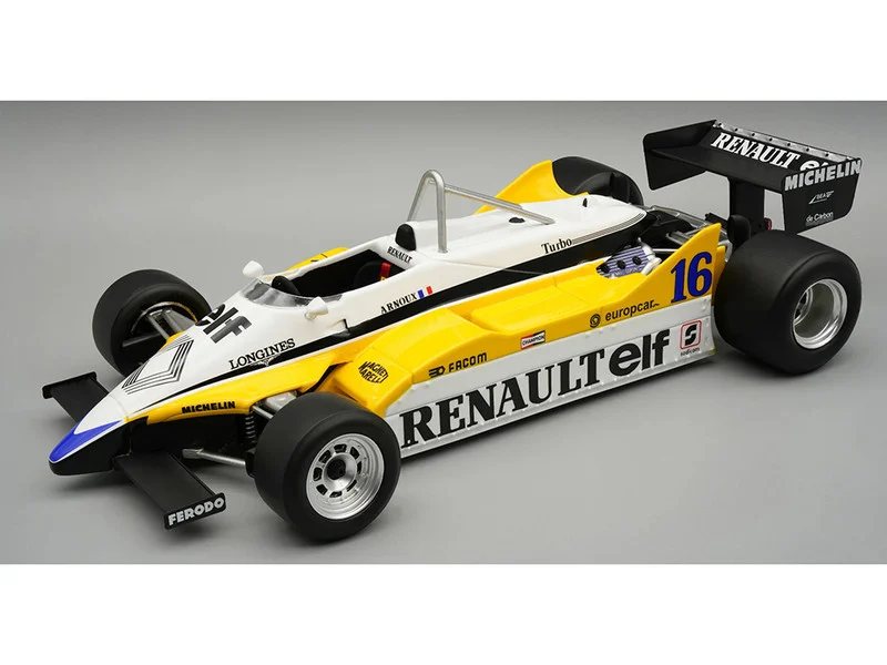 Renault RE30B #16 Rene Arnoux Winner Formula One F1 "Italian GP" (1982) "Mythos Series" with Display Case Limited Edition to 45 pieces Worldwide 1/18 Model Car by Tecnomodel - Formula 1 Models