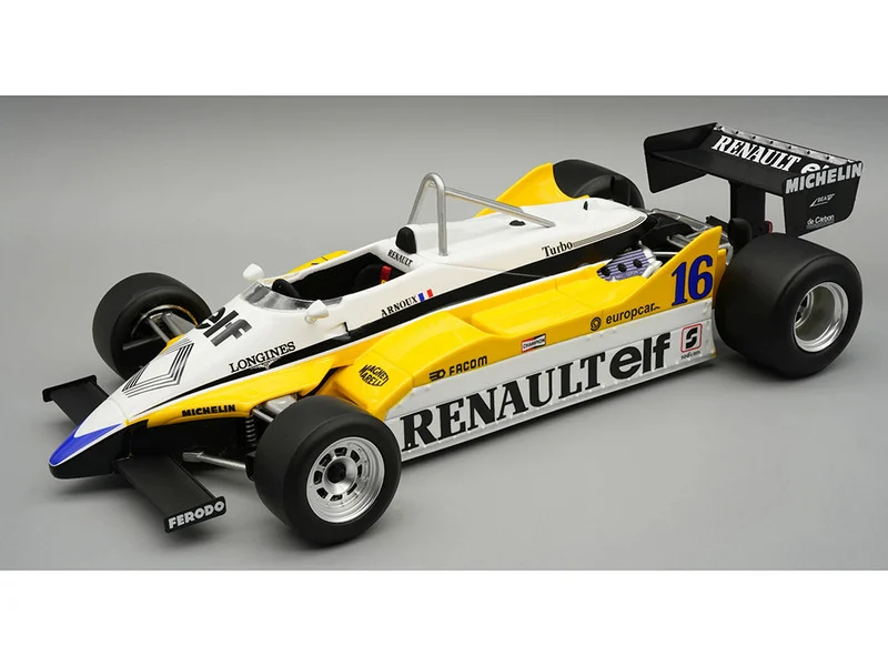 Renault RE30B #16 Rene Arnoux Winner Formula One F1 "French GP" (1982) "Mythos Series" with Display Case Limited Edition to 45 pieces Worldwide 1/18 Model Car by Tecnomodel - Formula 1 Models