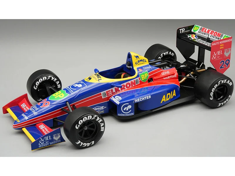 Lola LC88 #29 Yannick Dalmas "Larrousse Calmels" Formula One F1 "Detroit GP" (1988) with Display Case "Mythos Series" Limited Edition to 55 pieces Worldwide 1/18 Model Car by Tecnomodel - Formula 1 Models