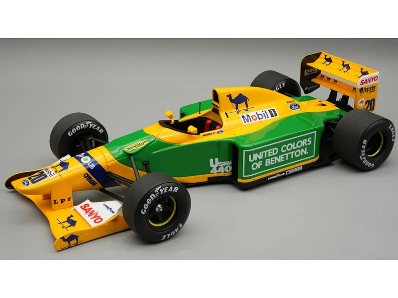Benetton B192 #20 Martin Brundle 3rd Place Formula One F1 "British GP" (1992) "Mythos Series" with Display Case Limited Edition to 40 pieces Worldwide 1/18 Model Car by Tecnomodel - Formula 1 Models