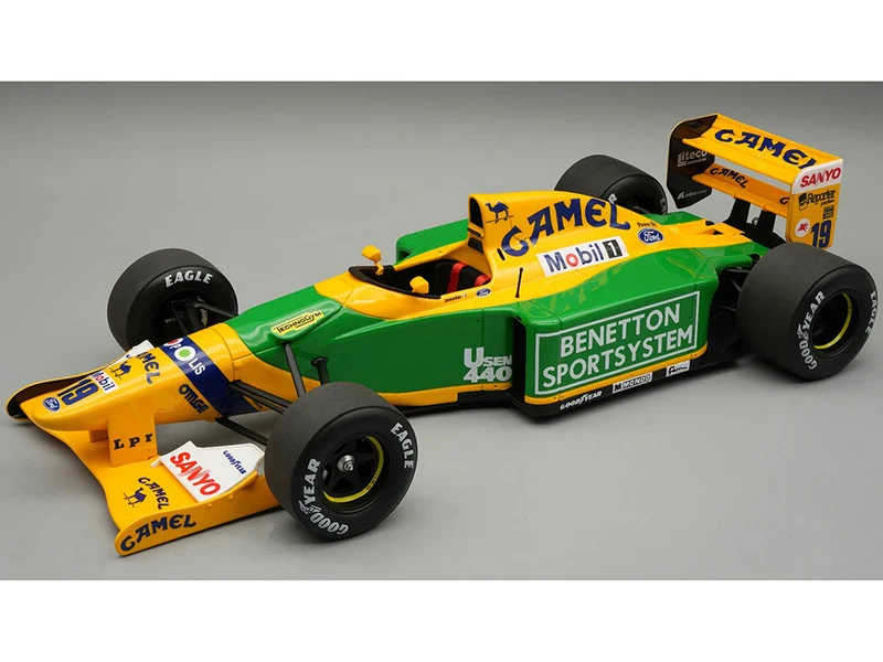 Benetton B192 #19 Alex Zanardi Test Car Formula One F1 "Spanish GP" (1992) "Mythos Series" with Display Case Limited Edition to 35 pieces Worldwide 1/18 Model Car by Tecnomodel - Formula 1 Models