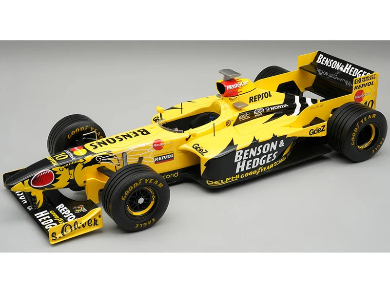 Jordan 198 #10 Ralf Schumacher "Benson & Hedges Jordan-Honda" Formula One F1 "Australian GP" (1998) with Display Case "Mythos Series" Limited Edition to 45 pieces Worldwide 1/18 Model Car by Tecnomodel