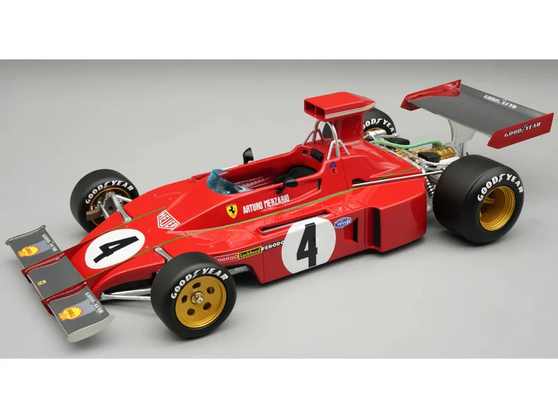 Ferrari 312B3-73 #4 Arturo Merzario Formula One F1 "Austrian GP" (1973) "Mythos Series" with Display Case Limited Edition to 80 pieces Worldwide 1/18 Model Car by Tecnomodel