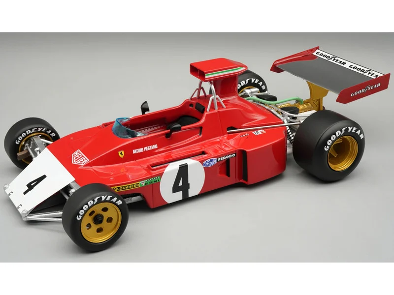 Ferrari 312B3-73 (Broke Nose) #4 Arturo Merzario Formula One F1 "Canadian GP" (1973) "Mythos Series" with Display Case Limited Edition to 50 pieces Worldwide 1/18 Model Car by Tecnomodel