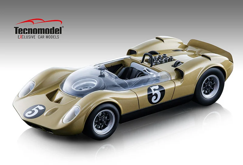 McLaren Elva Mark 1 #5 Gold "Spinout" (1966) Movie Limited Edition 1/18 Model Car by Tecnomodel - McLaren Models