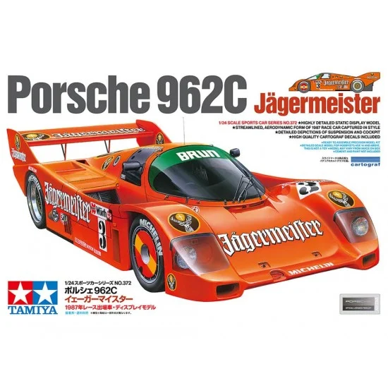 Tamiya 24372 1/24 Porsche 962C Jagermeister Sports Car - Model Cars