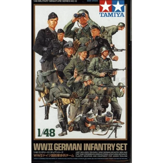 Tamiya 32512 1/48 WWII German Infantry Set (15 Figures) - Model Figures