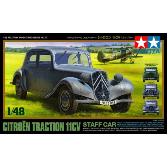 Tamiya 32517 1/48 Citroen Traction 11CV Staff Car - Military Vehicles & Tanks