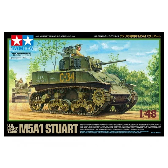 Tamiya 32606 1/48 US Light Tank M5A1 Stuart - Military Vehicles & Tanks