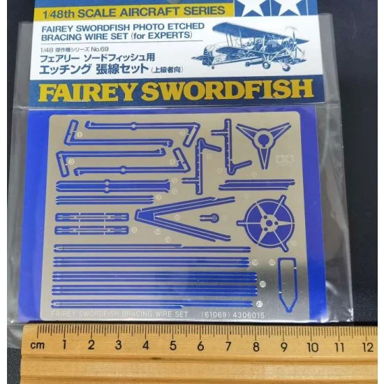 Tamiya 61069 1/48 Fairey Swordfish Bracing Wire Set (1 Photo-etched sheet)