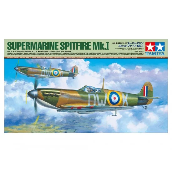 Tamiya 61119 1/48 Supermarine Spitfire Mk.I - Model Planes