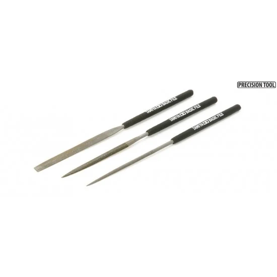 Tamiya 74104 Basic Files Set - Round, Semi-Circular & Flat (Smooth Double-Cut)