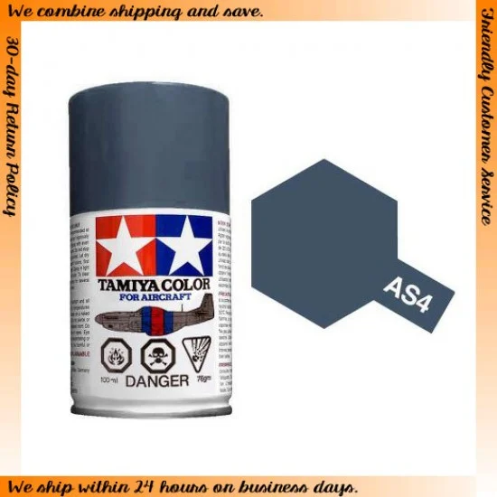 Tamiya 86504 Lacquer Spray Paint AS-4 Gray Violet (Luftwaffe) for Aircraft kits (100ml)