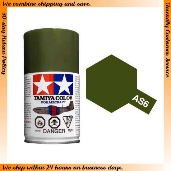 Tamiya 86506 Lacquer Spray Paint AS-6 Olive Drab (USAAF) for Aircraft kits (100ml)