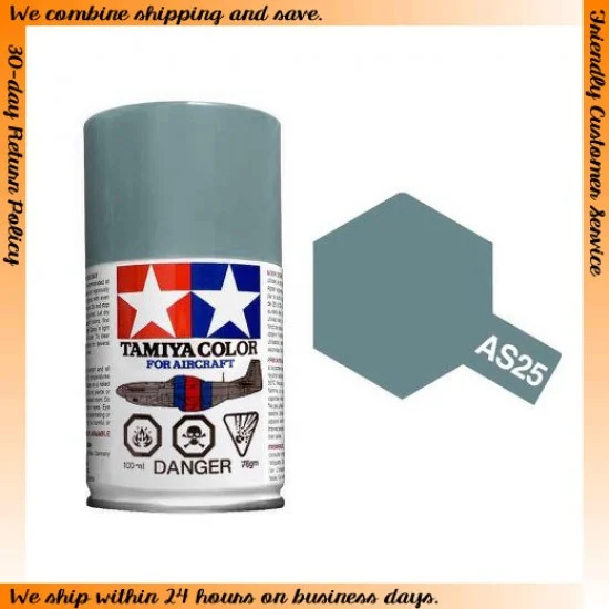Tamiya 86525 Lacquer Spray Paint AS-25 Dark Ghost Gray for Aircraft kits (100ml)