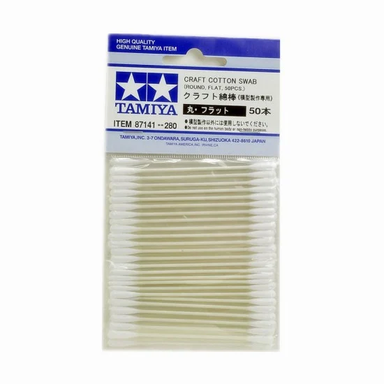 Tamiya 87141 Craft Cotton Swab - Round/Flat (50pcs)