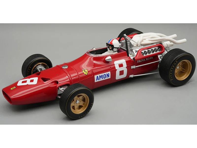 Ferrari 312/67 #8 Chris Amon 3rd Place Formula One F1 "German GP" (1967) "Mythos Series" with Driver Figure and Display Case Limited Edition to 45 pieces Worldwide 1/18 Model Car by Tecnomodel - Formula 1 Models