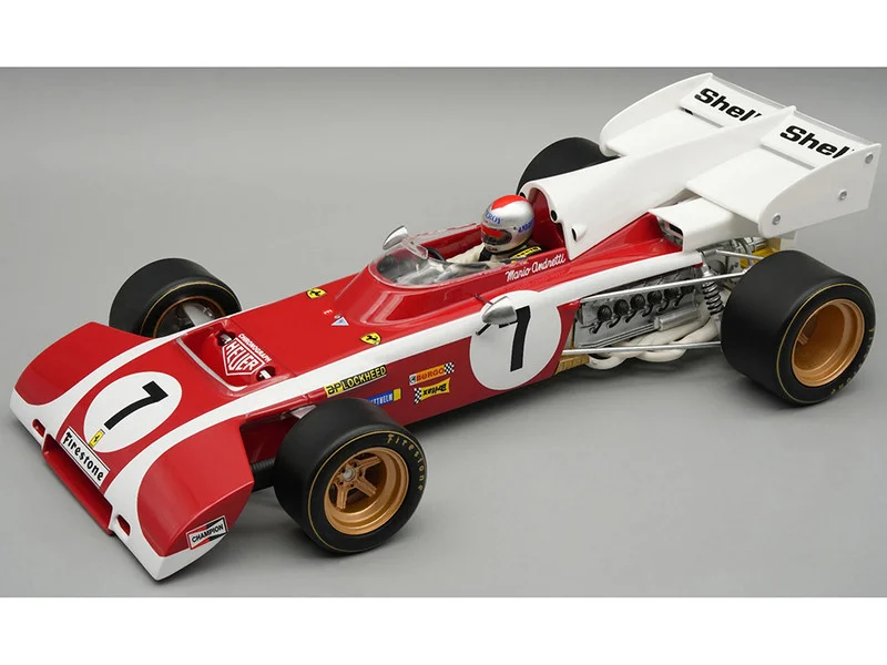 Ferrari 312 B2 #7 Mario Andretti Formula One F1 "South African GP" (1972) "Mythos Series" with Driver Figure and Display Case Limited Edition to 60 pieces Worldwide 1/18 Model Car by Tecnomodel - Formula 1 Models