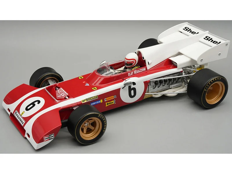 Ferrari 312 B2 #6 Clay Regazzoni Formula One F1 "South African GP" (1972) "Mythos Series" with Driver Figure and Display Case Limited Edition to 50 pieces Worldwide 1/18 Model Car by Tecnomodel - Formula 1 Models