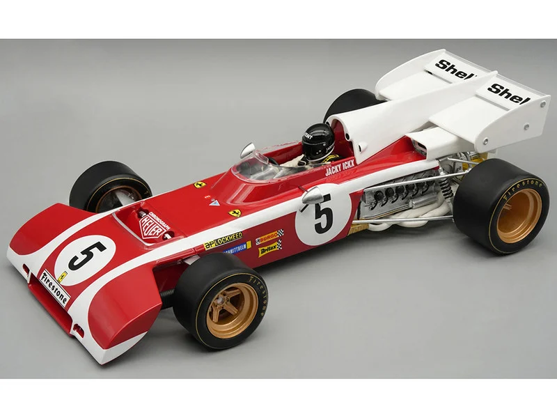 Ferrari 312 B2 #5 Jacky Ickx Formula One F1 "South African GP" (1972) "Mythos Series" with Driver Figure and Display Case Limited Edition to 50 pieces Worldwide 1/18 Model Car by Tecnomodel - Formula 1 Models