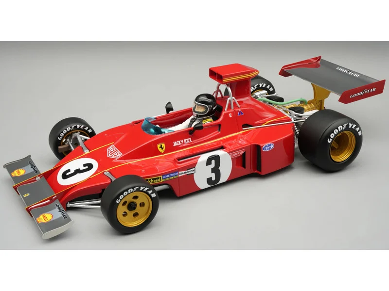 Ferrari 312B3-73 #3 Jacky Ickx Formula One F1 "Italian GP" (1973) "Mythos Series" with Driver Figure and Display Case Limited Edition to 75 pieces Worldwide 1/18 Model Car by Tecnomodel