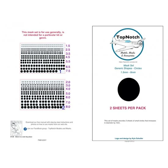 TopNotch G001 Circles 1.5mm - 8mm Generic Masks