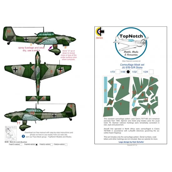 TopNotch 35-M060 1/35 JU-87 B-G/R Stuka Camo Masks