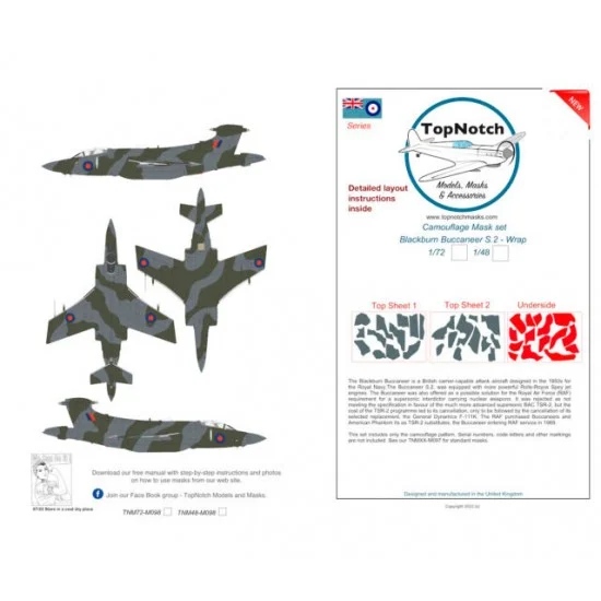 TopNotch 48-M098 1/48 Blackburn Buccaneer Wrap Camo Masks
