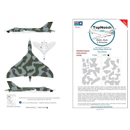 TopNotch 72-M185 1/72 Avro Vulcan Camo Masks