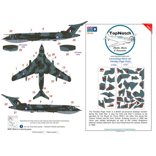 TopNotch 72-M223 1/72 Handley Page Victor Camo Masks