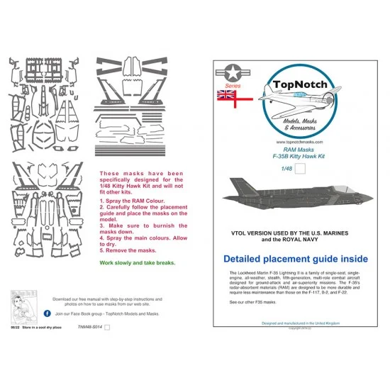 TopNotch 48-S014 1/48 RAM Masks - F-35B for Kittyhawk kit [Special Edition]