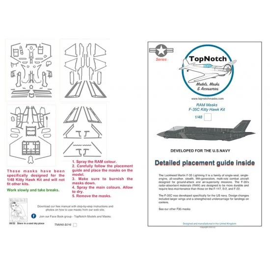 TopNotch 48-S016 1/48 RAM Masks - F-35C for Kittyhawk kit [Special Edition]