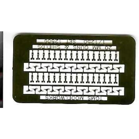 Toms Modelworks 12509 1/1250 32 x 20mm Guns with Shields - Model Ships & Boats