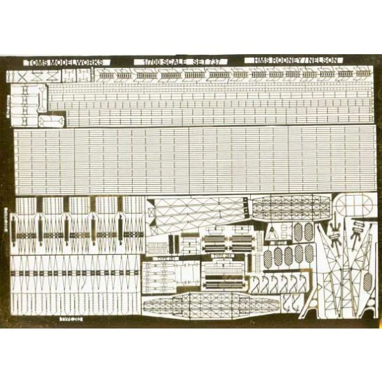 Toms Modelworks 737 1/700 HMS Rodney/Nelson Detail-up set (1 Photo-Etched sheet)