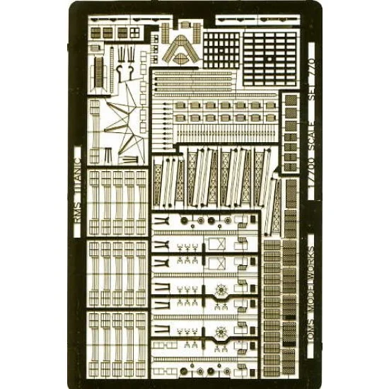 Toms Modelworks 770 1/700 Titanic Detail-up set for Academy kit (1 Photo-Etched sheet)